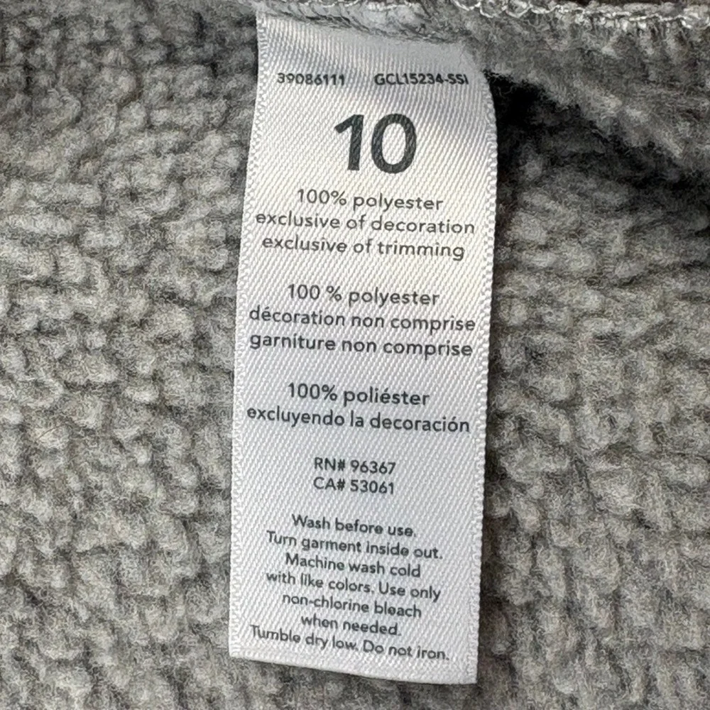 OshKosh B'gosh Fleece Jacket Boys 10 Heather Gray‎ & Blue Pockets Corpore Warm